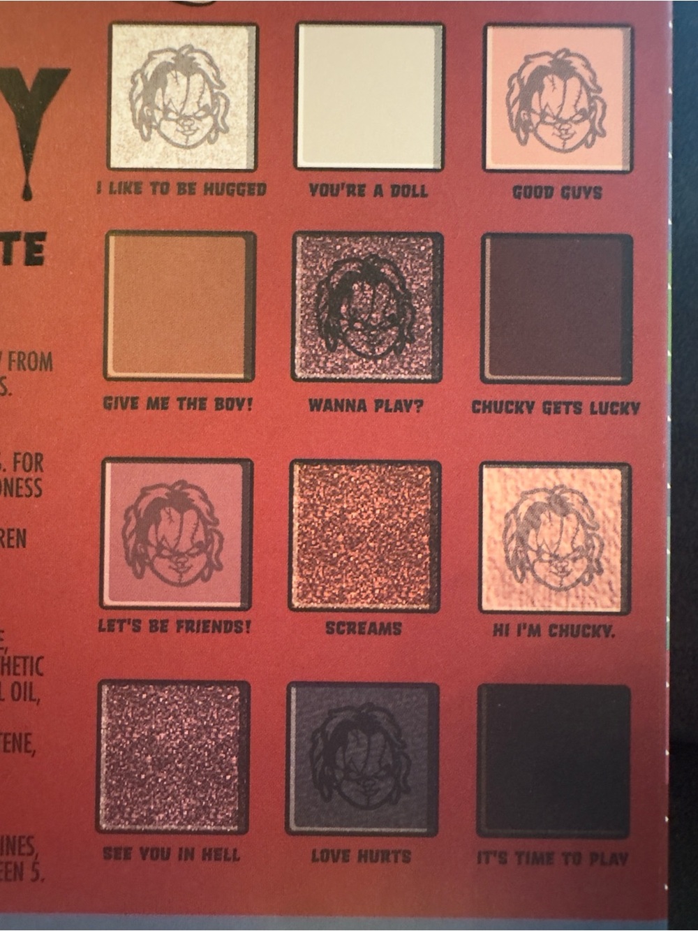 Chucky Eyeshadow Palette 12 Shade Horror Makeup Collectible 0.74 oz - Picture 3 of 3